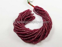 Ruby Faceted Roundelle Beads